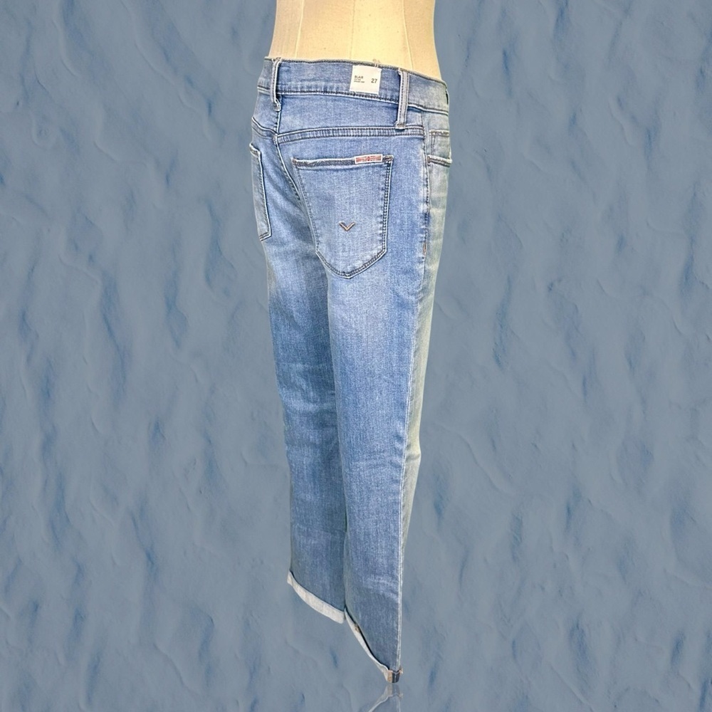 Hudson Jeans ‘Blair’ High Rise Straight Leg Cropped Jeans in Medium Blue Wash 27 - Picture 13 of 16